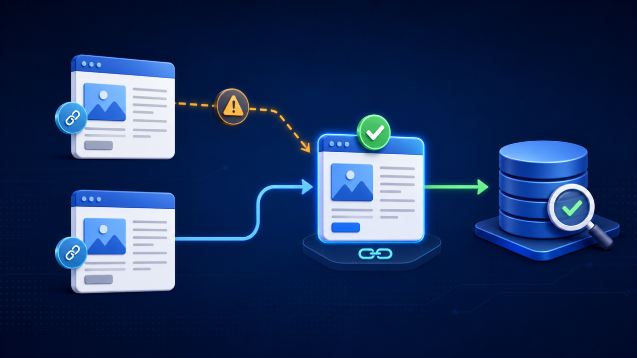 Two duplicate WordPress pages resolving to one Google-selected canonical URL