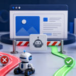Search crawler choosing between a robots.txt blocked path and an accessible indexed page